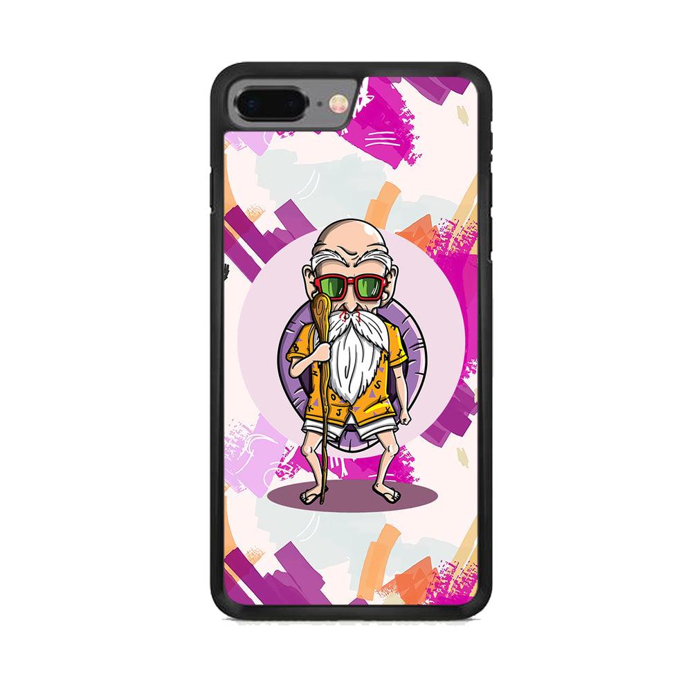 Master Roshi Old Purple iPhone 8 Plus Case-Rubber Black (2D Case)-Oxvistore