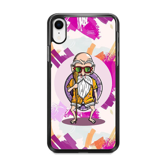 Master Roshi Old Purple iPhone XR Case-Rubber White (2D Case)-Oxvistore