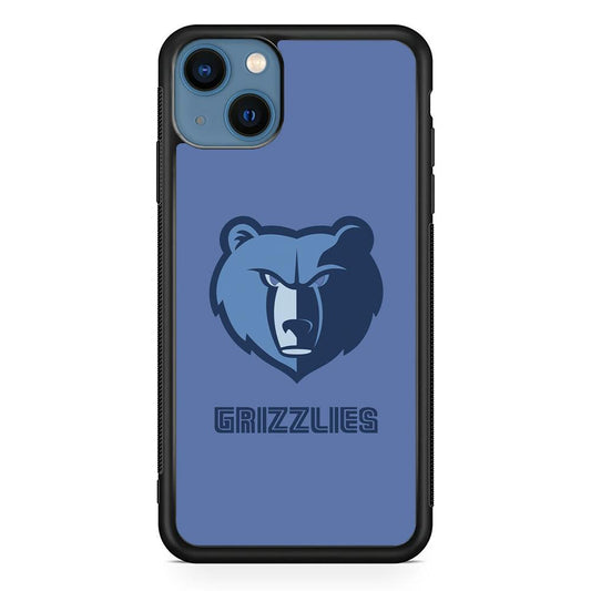 Memphis Grizzlies Bear Gaze iPhone 15 Plus Case-Rubber White (2D Case)-Oxvistore