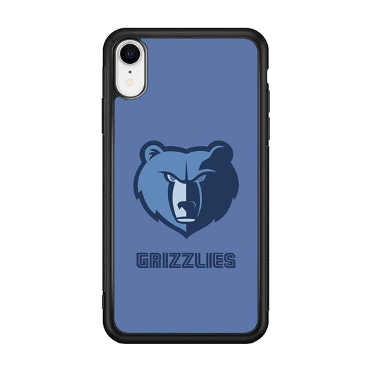 Memphis Grizzlies Bear Gaze iPhone XR Case-Rubber Black (2D Case)-Oxvistore