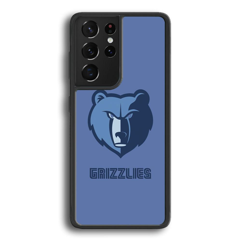 Memphis Grizzlies Bear Gaze Samsung Galaxy S21 Ultra Case-Rubber Black (2D Case)-Oxvistore