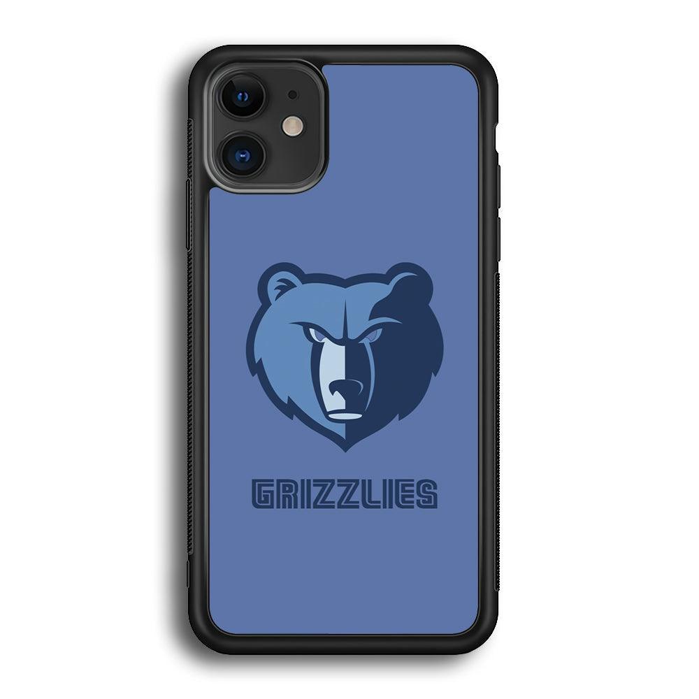 Memphis Grizzlies Bear Gaze iPhone 11 Case-Rubber Black (2D Case)-Oxvistore