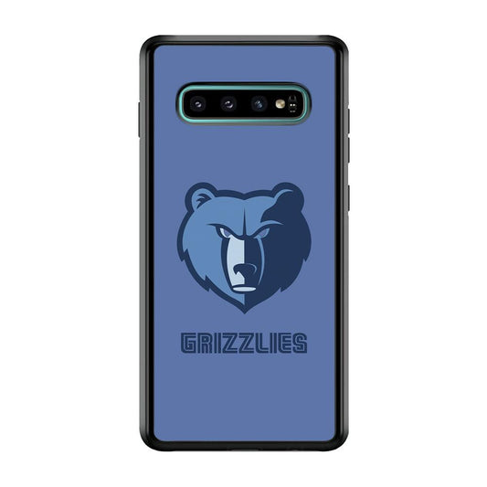 Memphis Grizzlies Bear Gaze Samsung Galaxy S10 Case-Rubber Black (2D Case)-Oxvistore