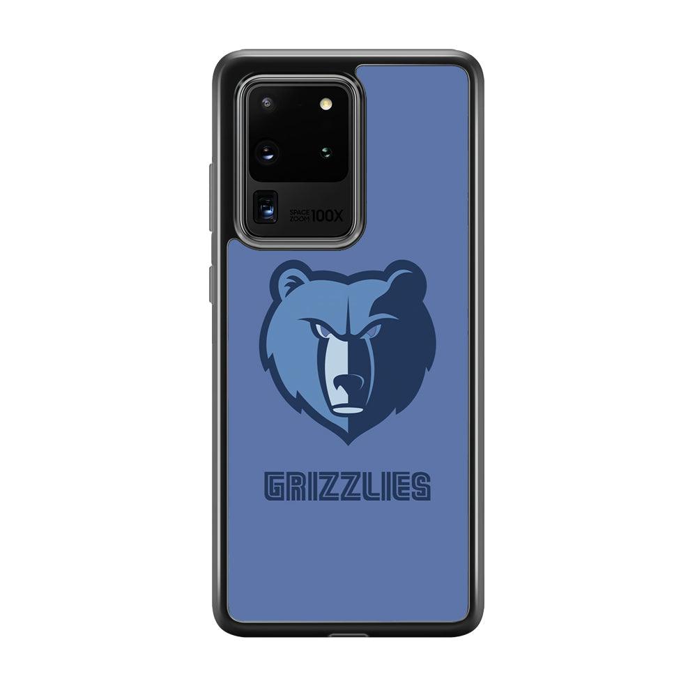 Memphis Grizzlies Bear Gaze Samsung Galaxy S20 Ultra Case-Rubber Black (2D Case)-Oxvistore