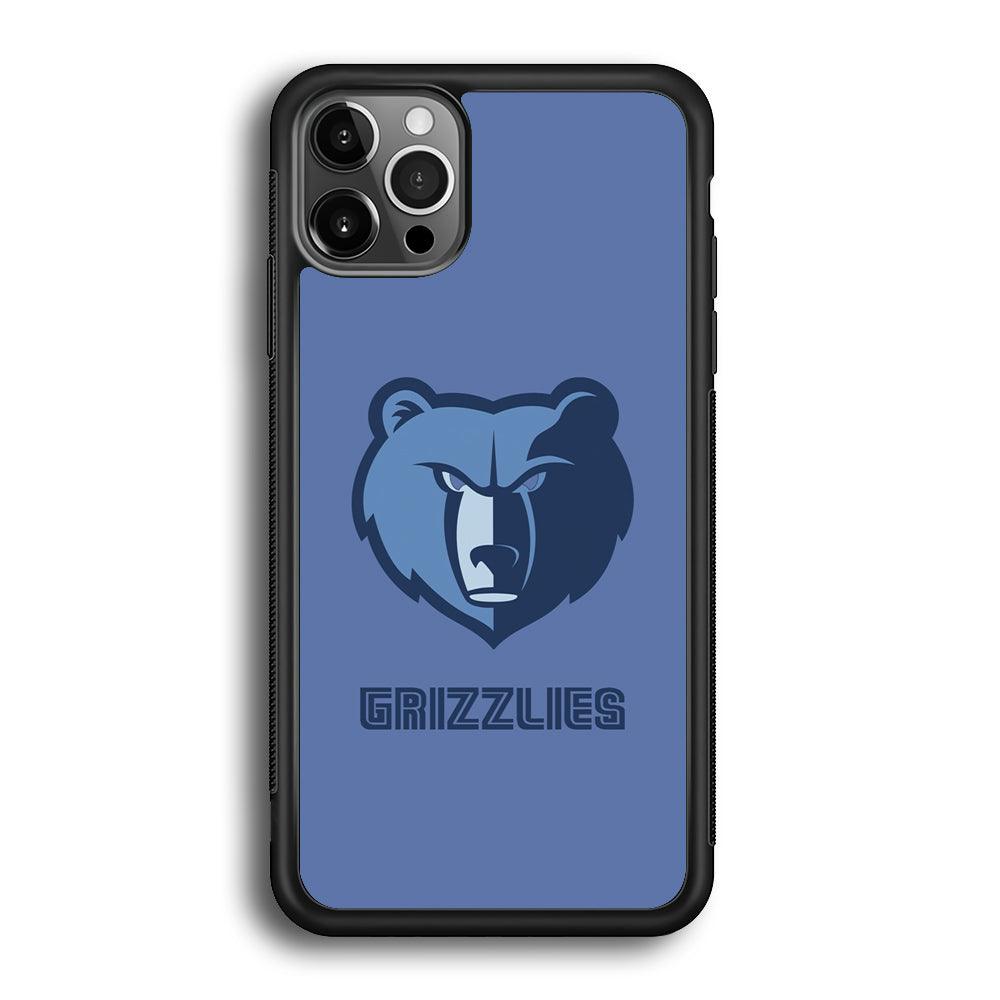 Memphis Grizzlies Bear Gaze iPhone 12 Pro Case-Rubber Black (2D Case)-Oxvistore
