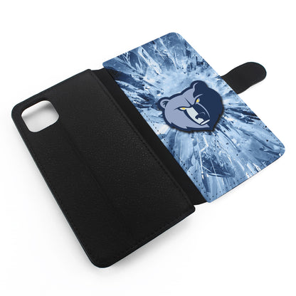 Memphis Grizzlies Crystal Flip Wallet Phone Case