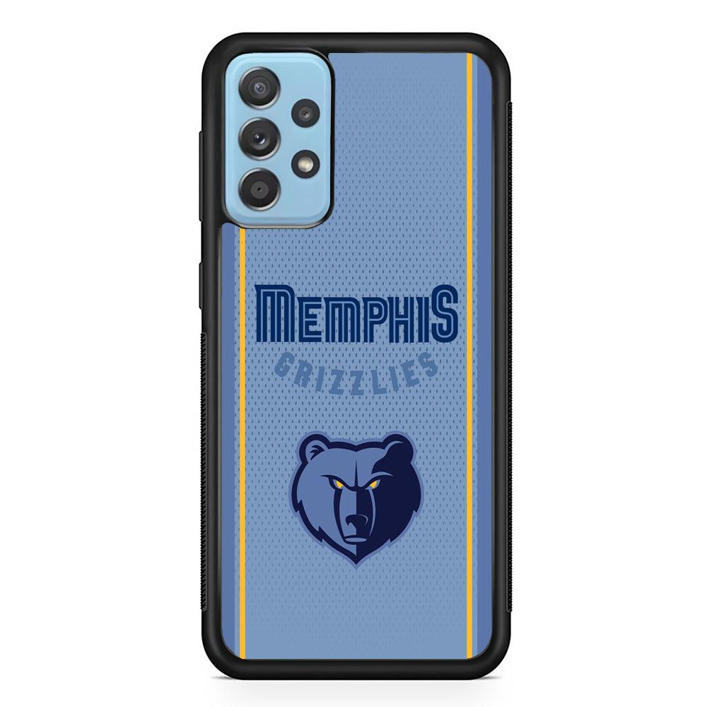 Memphis Grizzlies Light Blue Jersey Samsung Galaxy A72 Case-Rubber Black (2D Case)-Oxvistore