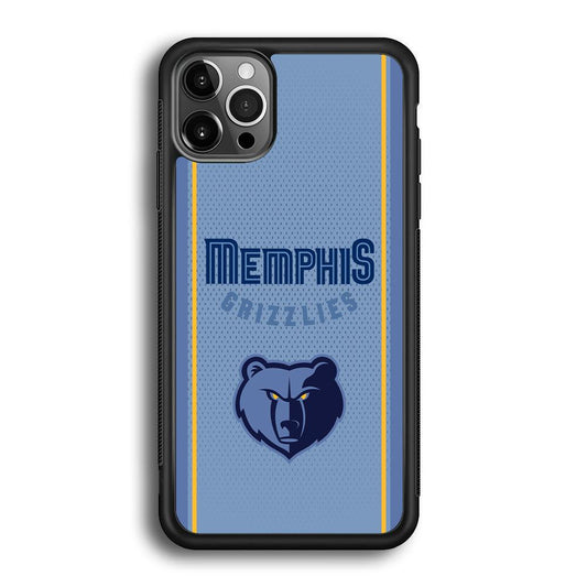 Memphis Grizzlies Light Blue Jersey iPhone 12 Pro Case-Rubber Black (2D Case)-Oxvistore