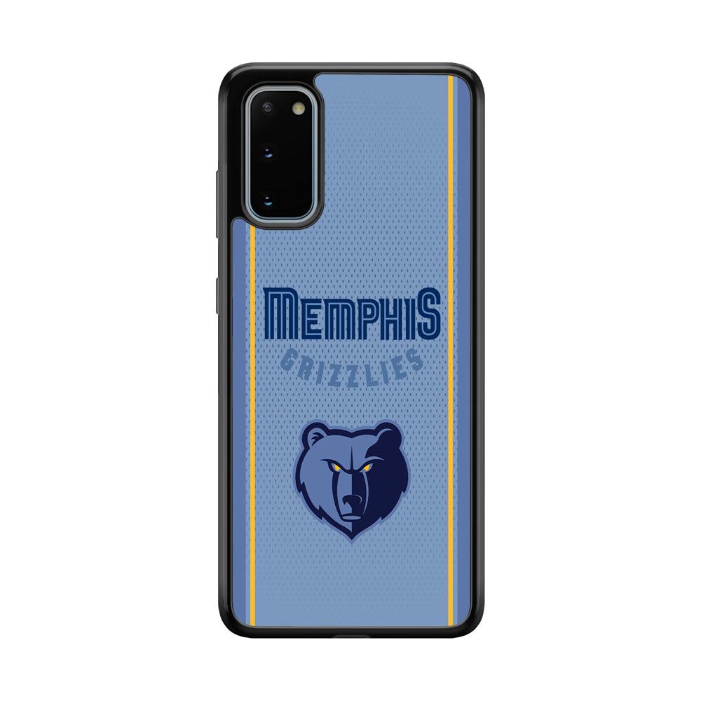 Memphis Grizzlies Light Blue Jersey Samsung Galaxy S20 Case-Rubber Black (2D Case)-Oxvistore