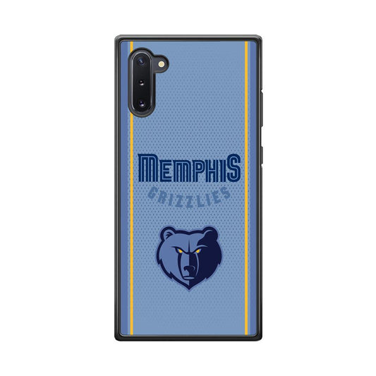 Memphis Grizzlies Light Blue Jersey Samsung Galaxy Note 10 Case-Rubber Black (2D Case)-Oxvistore
