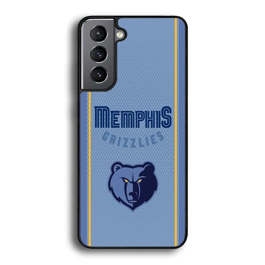 Memphis Grizzlies Light Blue Jersey Samsung Galaxy S21 Case-Rubber Black (2D Case)-Oxvistore