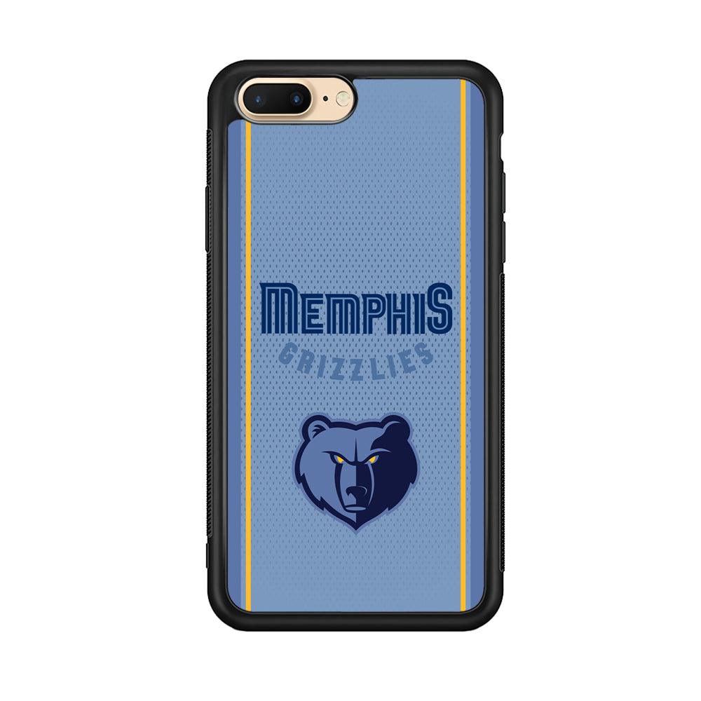 Memphis Grizzlies Light Blue Jersey iPhone 7 Plus Case-Rubber Black (2D Case)-Oxvistore
