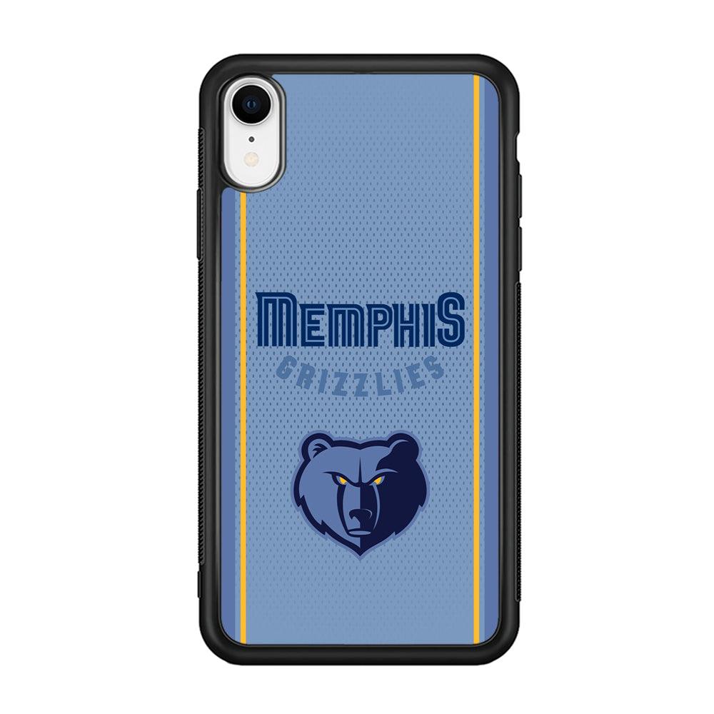 Memphis Grizzlies Light Blue Jersey iPhone XR Case-Rubber Black (2D Case)-Oxvistore