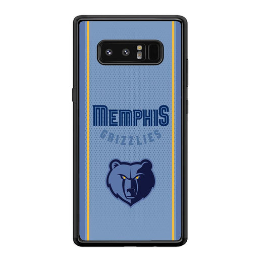 Memphis Grizzlies Light Blue Jersey Samsung Galaxy Note 8 Case-Rubber Black (2D Case)-Oxvistore
