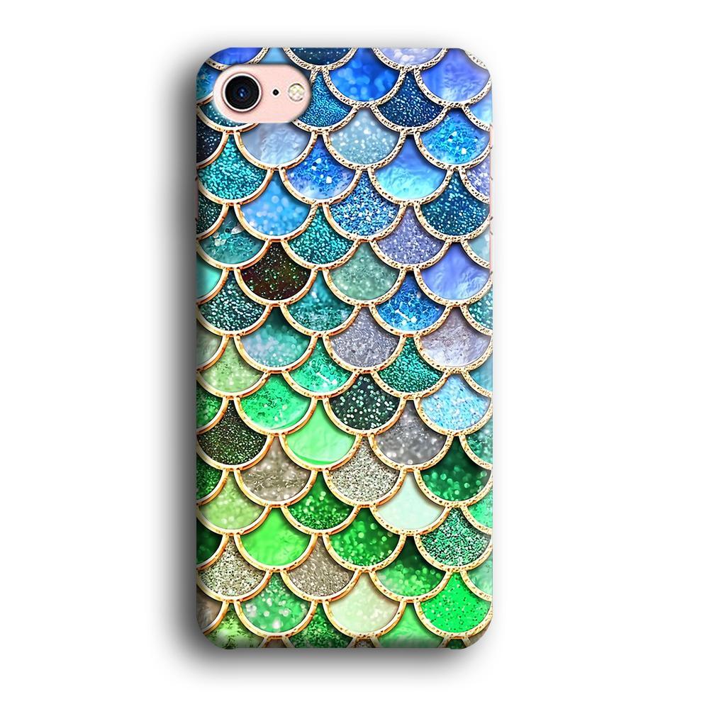 Mermaid Blue Green Shiny Shell iPhone 8 Case-Oxvistore