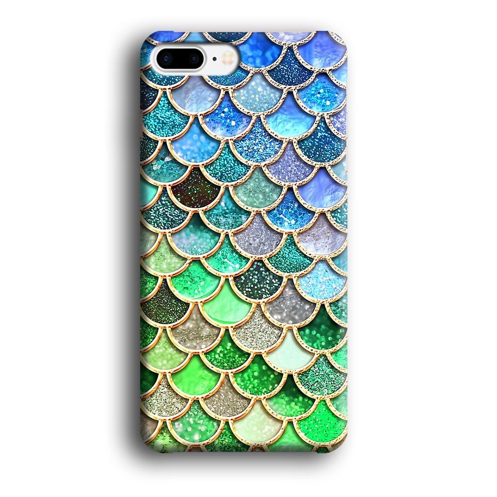 Mermaid Blue Green Shiny Shell iPhone 7 Plus Case-Oxvistore