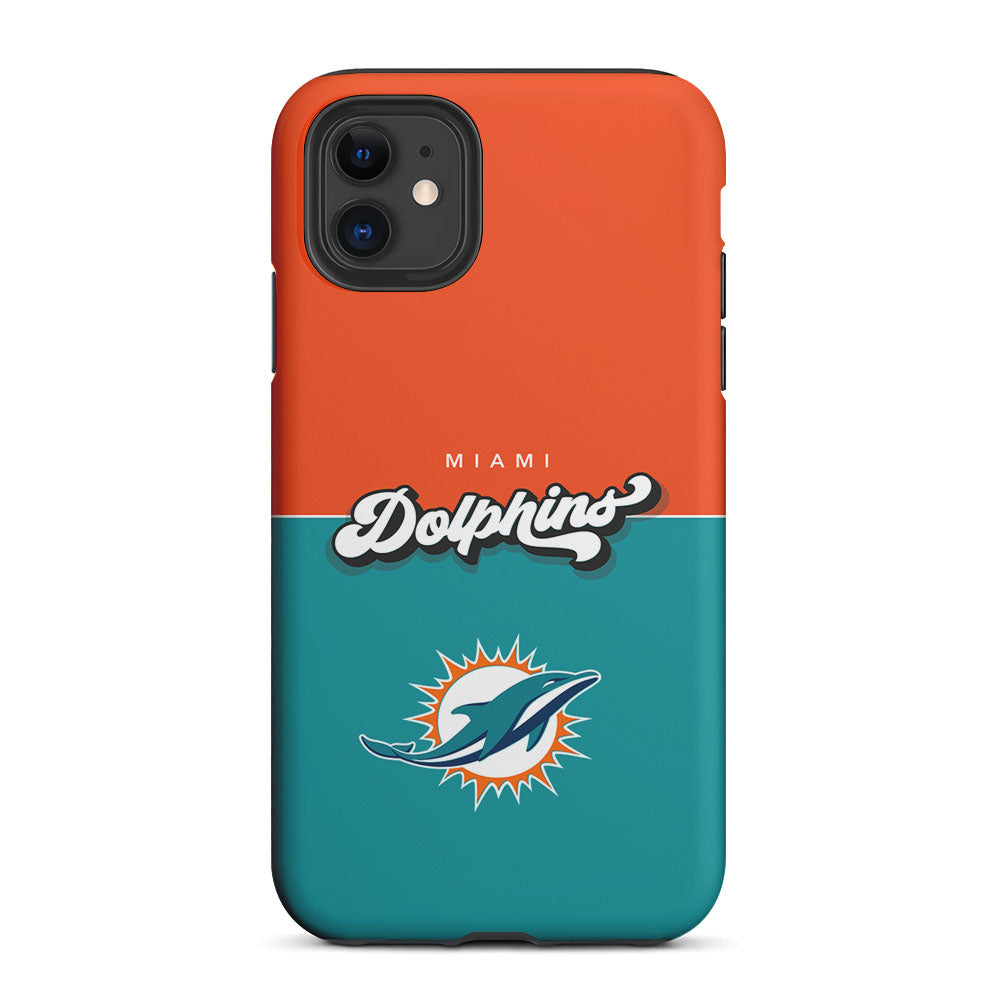 Miami Dolphins Orange Blue 2 in 1 Tough Phone Case