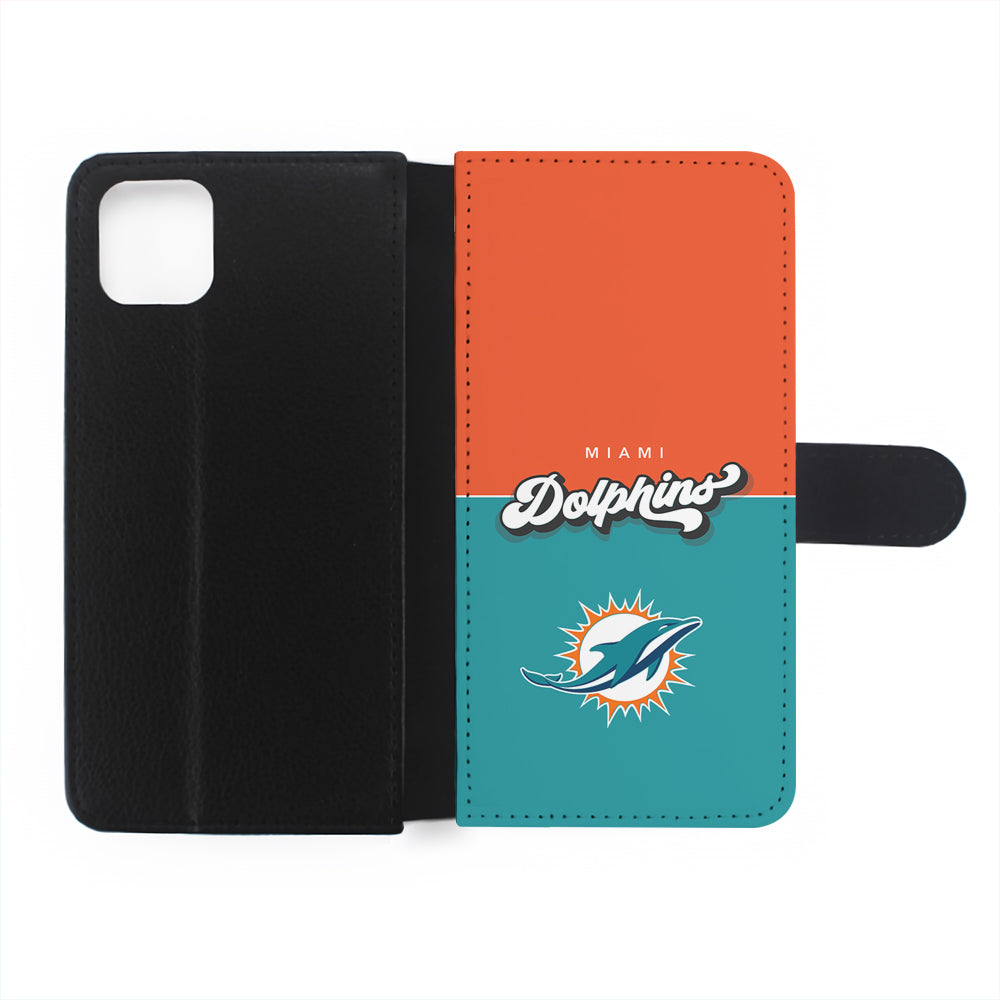 Miami Dolphins Orange Blue Flip Wallet Phone Case