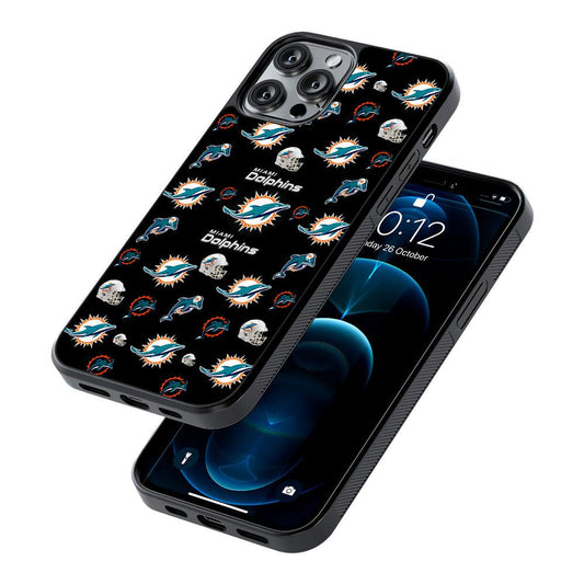 Miami Dolphins Pattern 2D Rubber Phone Case-Oxvistore