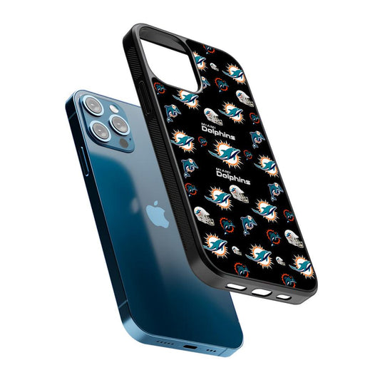 Miami Dolphins Pattern 2D Rubber Phone Case-Oxvistore