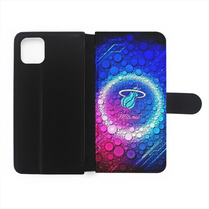 Miami Heat Bubble Flip Wallet Phone Case