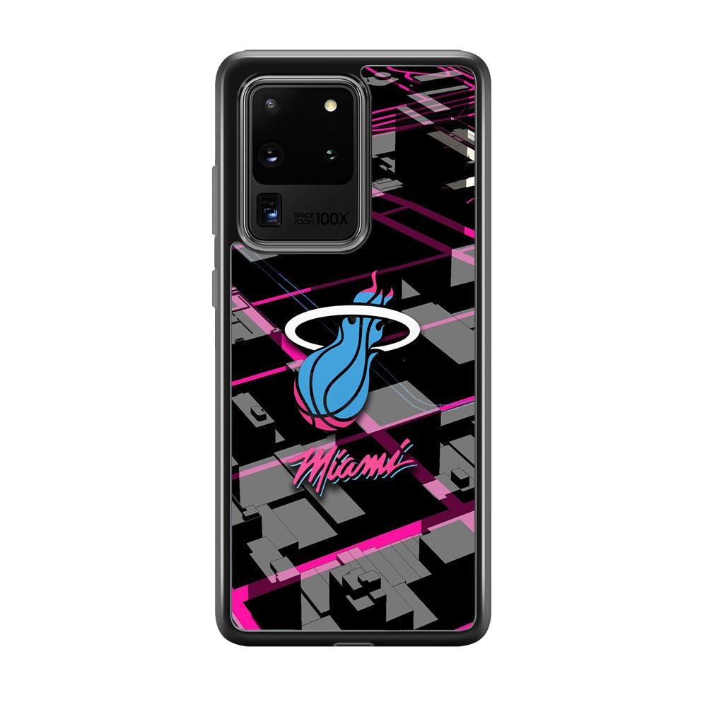 Miami Heat Light of Town Samsung Galaxy S20 Ultra Case-Rubber Black (2D Case)-Oxvistore