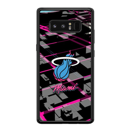 Miami Heat Light of Town Samsung Galaxy Note 8 Case-Rubber Black (2D Case)-Oxvistore