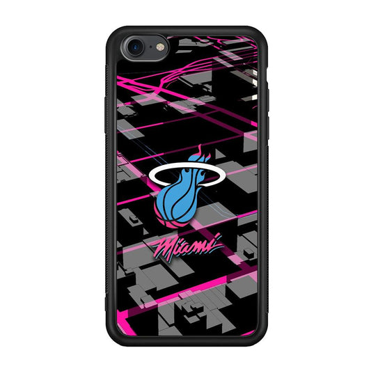 Miami Heat Light of Town iPhone 7 Case-Rubber Black (2D Case)-Oxvistore
