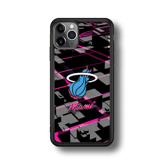 Miami Heat Light of Town iPhone 11 Pro Case-Rubber Black (2D Case)-Oxvistore