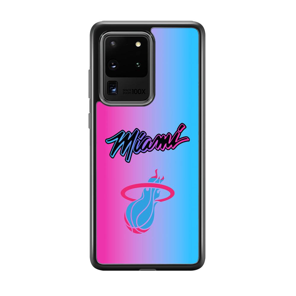 Miami Heat Rainbow Light Jersey Samsung Galaxy S20 Ultra Case-Rubber Black (2D Case)-Oxvistore
