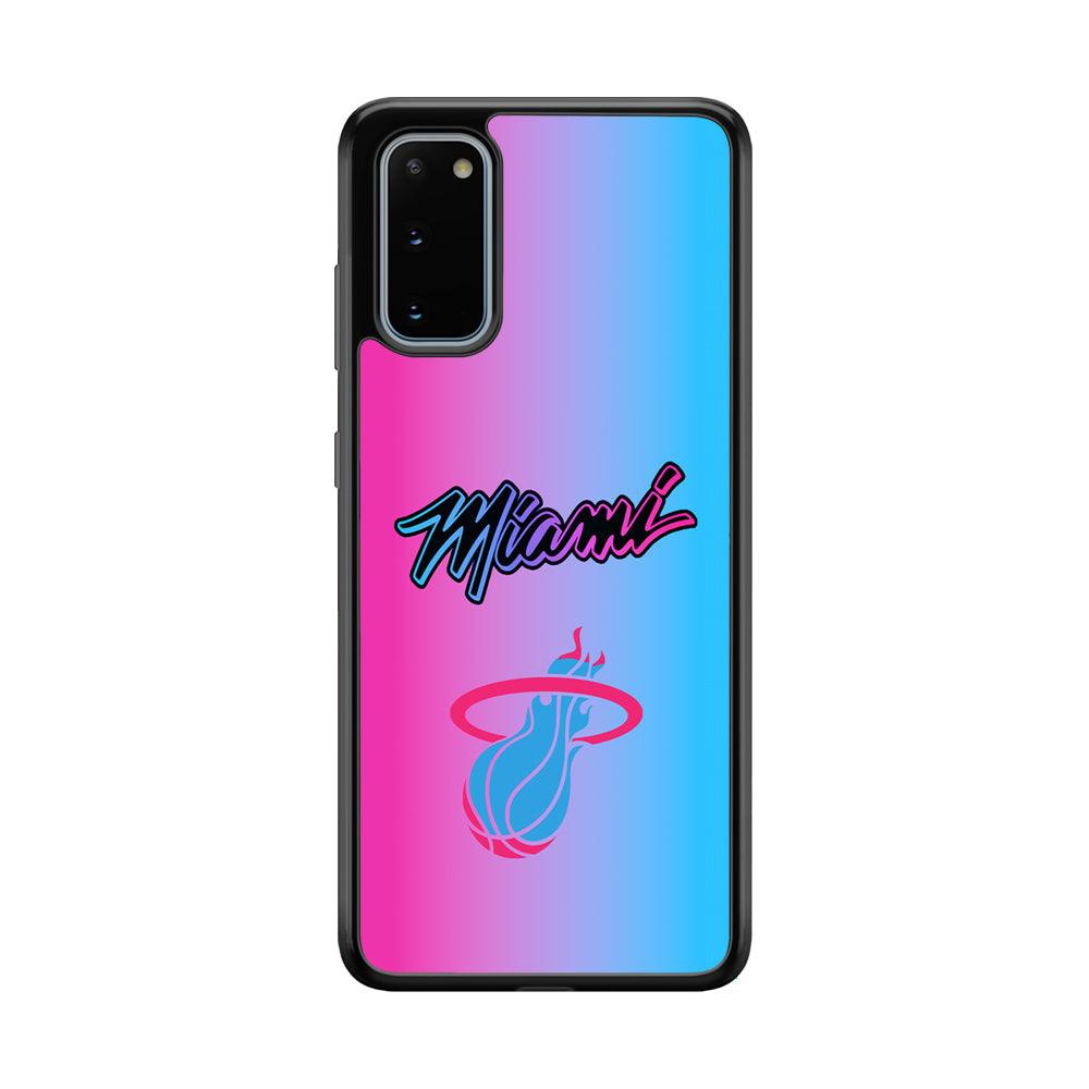 Miami Heat Rainbow Light Jersey Samsung Galaxy S20 Case-Rubber Black (2D Case)-Oxvistore