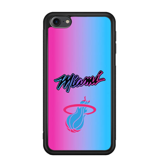 Miami Heat Rainbow Light Jersey iPod Touch 6 Case-Rubber Black (2D Case)-Oxvistore