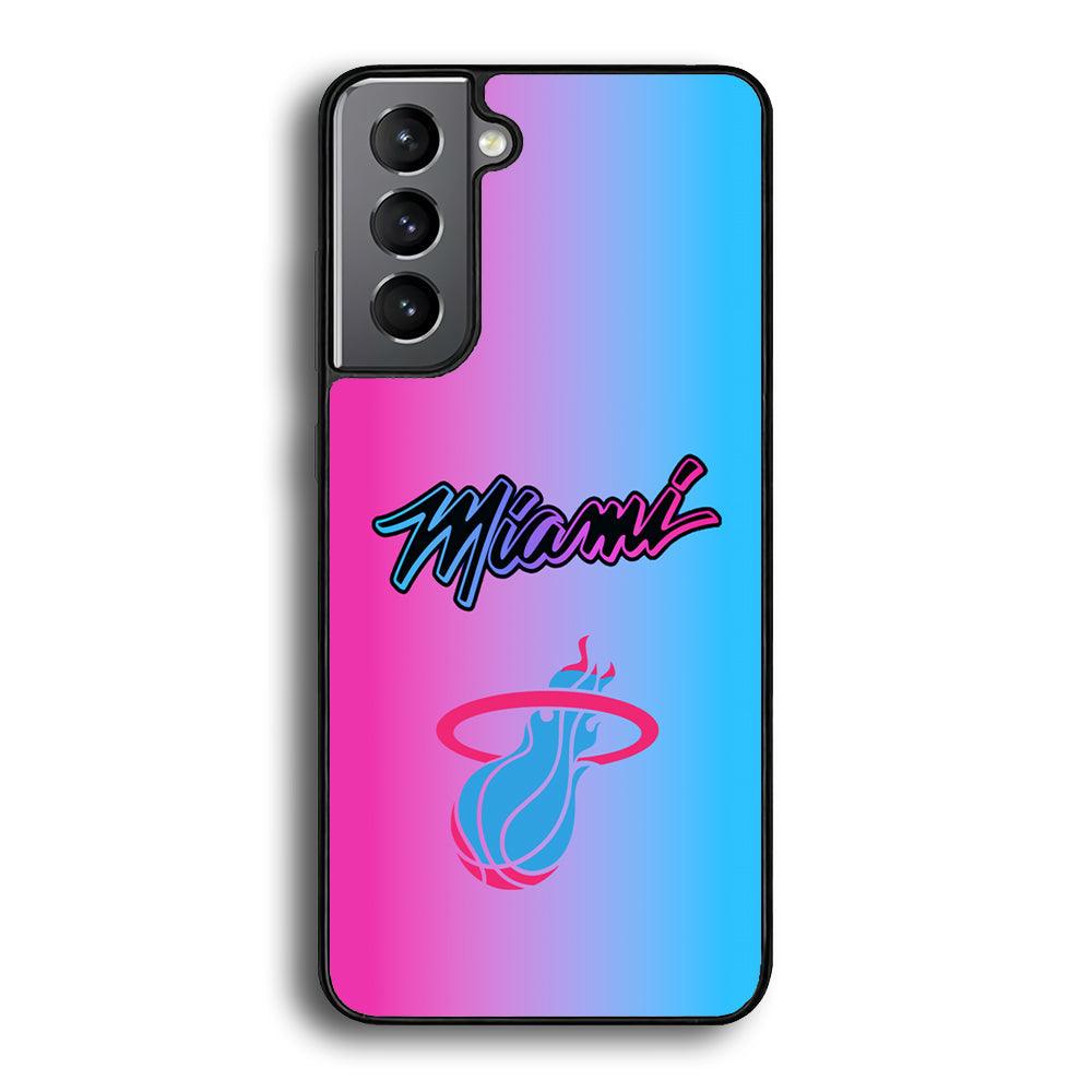 Miami Heat Rainbow Light Jersey Samsung Galaxy S24 Case-Rubber Black (2D Case)-Oxvistore