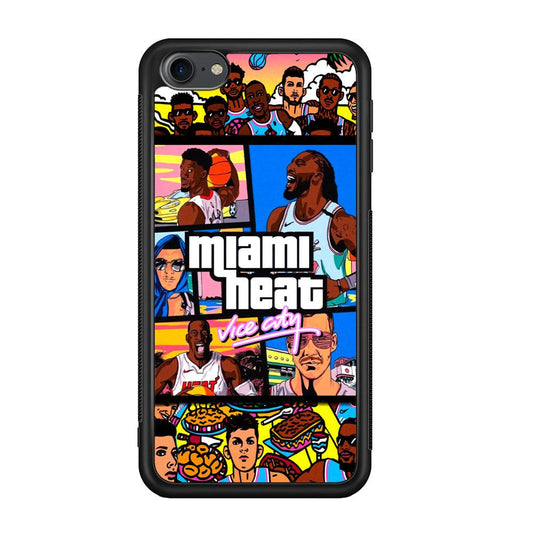 Miami Heat Star of Vice City iPod Touch 6 Case-Rubber Black (2D Case)-Oxvistore