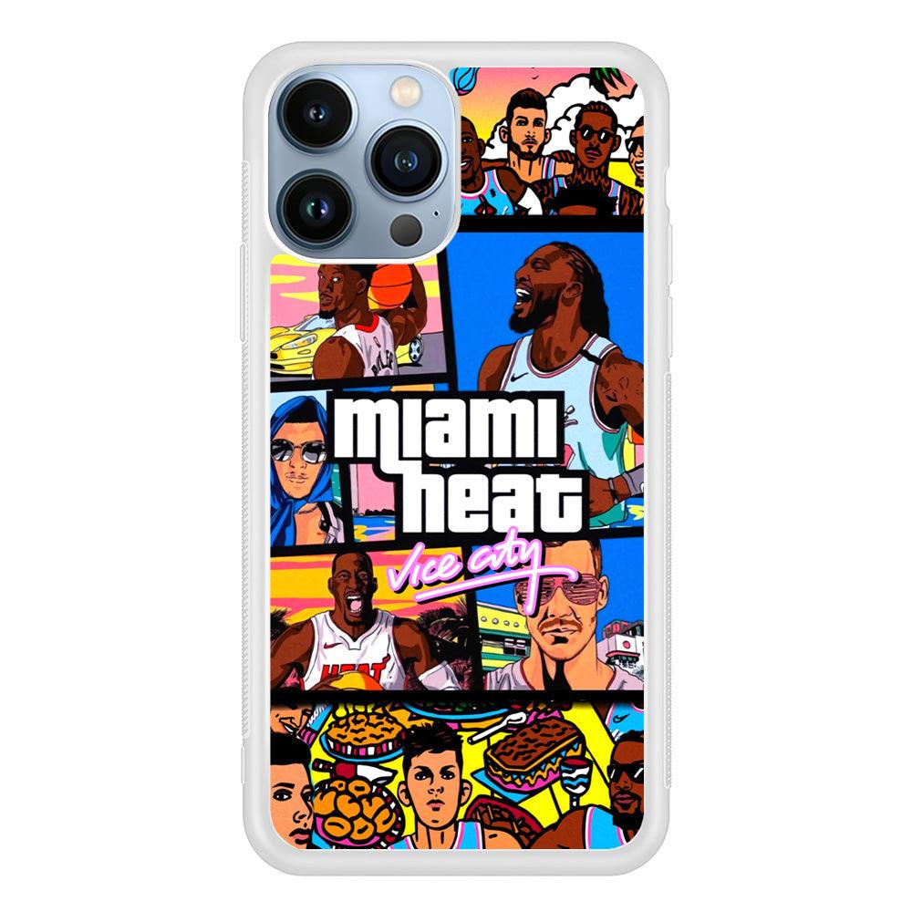 Miami Heat Star of Vice City iPhone 14 Pro Max Case-Oxvistore