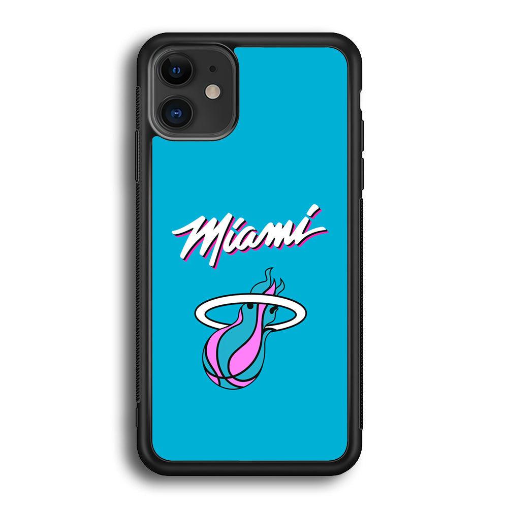 Miami Heat Up and Down for Struggle iPhone 11 Case-Rubber Black (2D Case)-Oxvistore