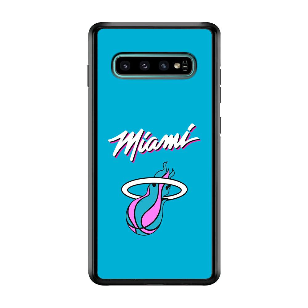 Miami Heat Up and Down for Struggle Samsung Galaxy S10 Case-Rubber Black (2D Case)-Oxvistore