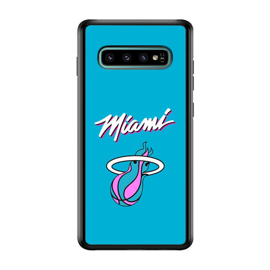 Miami Heat Up and Down for Struggle Samsung Galaxy S10 Case-Rubber Black (2D Case)-Oxvistore