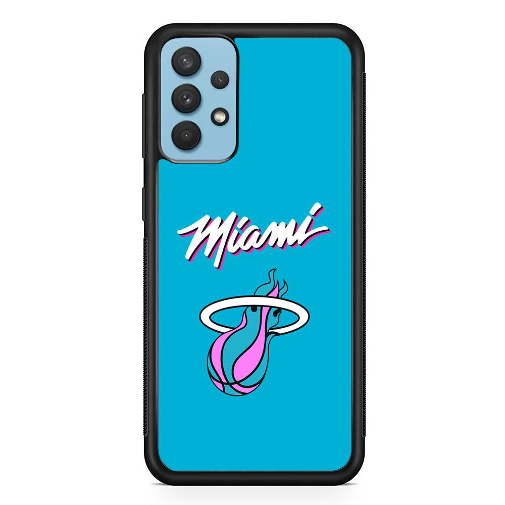 Miami Heat Up and Down for Struggle Samsung Galaxy A32 Case-Rubber Black (2D Case)-Oxvistore