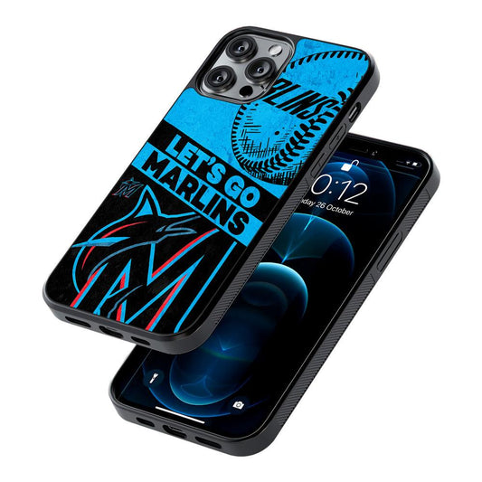 Miami Marlins Let's Go 2D Rubber Phone Case-Oxvistore