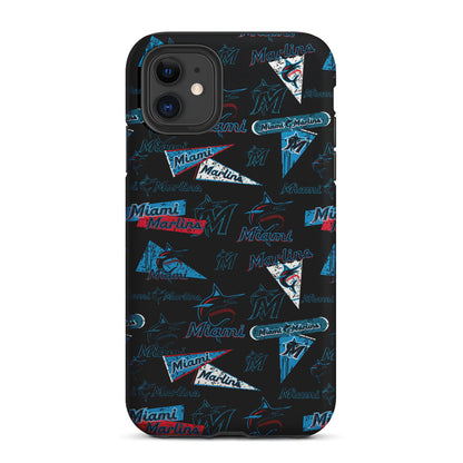 Miami Marlins Pattern 2 in 1 Tough Phone Case