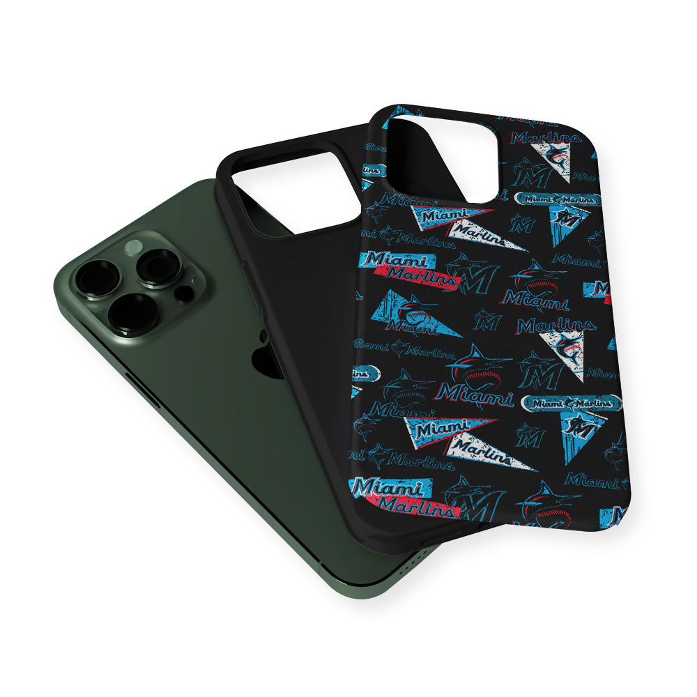 Miami Marlins Pattern 2 in 1 Tough Phone Case