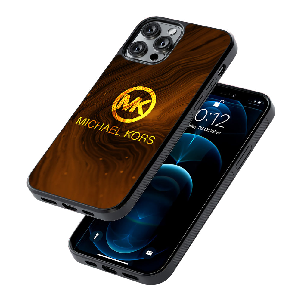 Michael Kors Brown Abstract 2D Rubber Phone Case-Oxvistore