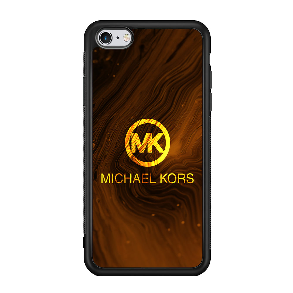 Michael Kors Brown Abstract iPhone 6 | 6s Case-Rubber Black (2D Case)-Oxvistore
