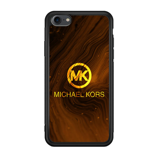 Michael Kors Brown Abstract iPhone 8 Case-Rubber Black (2D Case)-Oxvistore