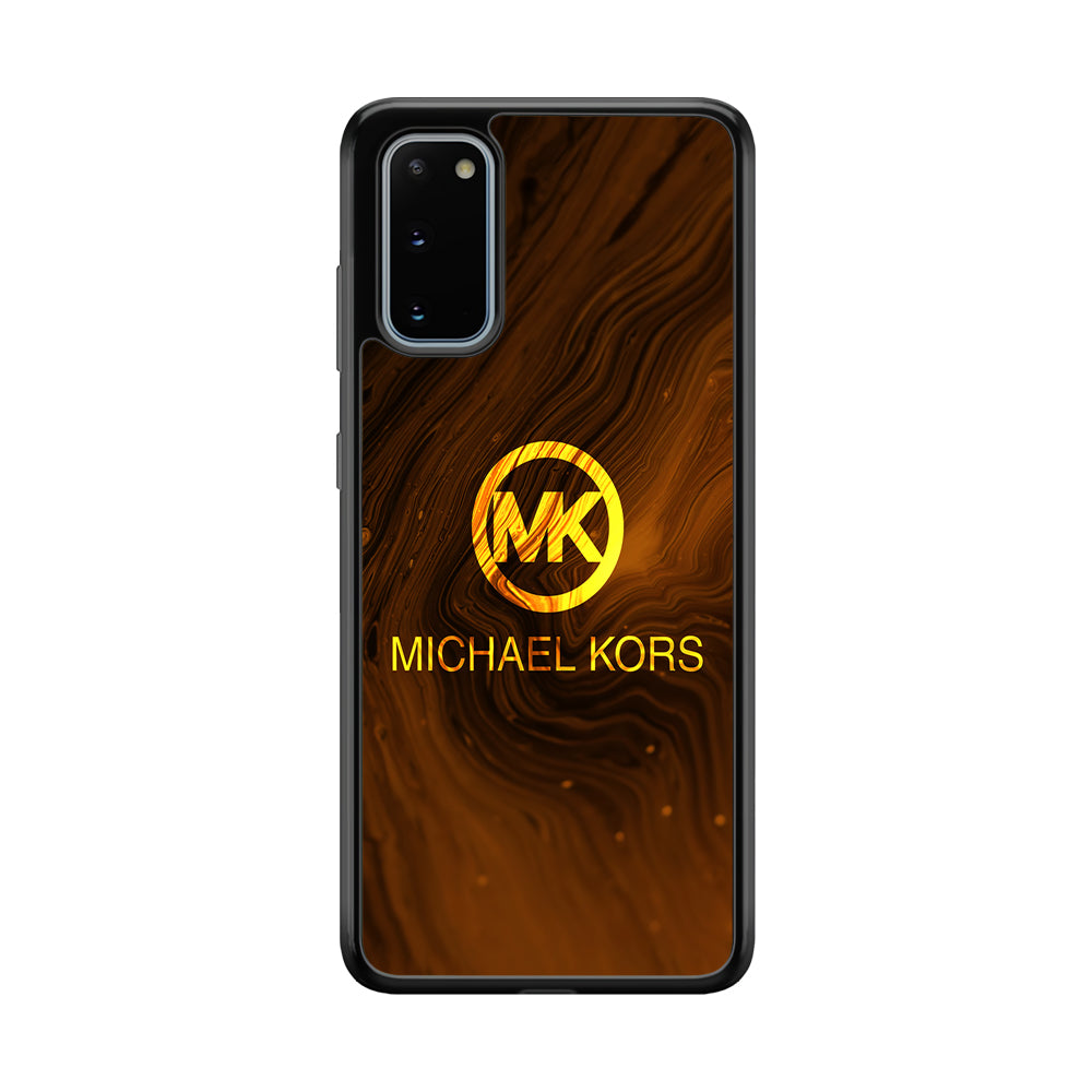 Michael Kors Brown Abstract Samsung Galaxy S20 Case-Rubber Black (2D Case)-Oxvistore