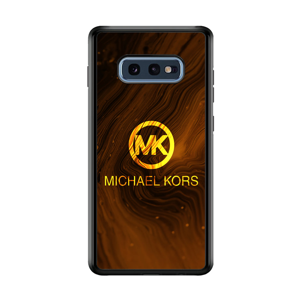 Michael Kors Brown Abstract Samsung Galaxy S10E Case-Rubber Black (2D Case)-Oxvistore