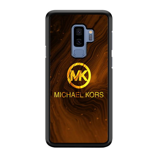 Michael Kors Brown Abstract Samsung Galaxy S9 Plus Case-Rubber Black (2D Case)-Oxvistore