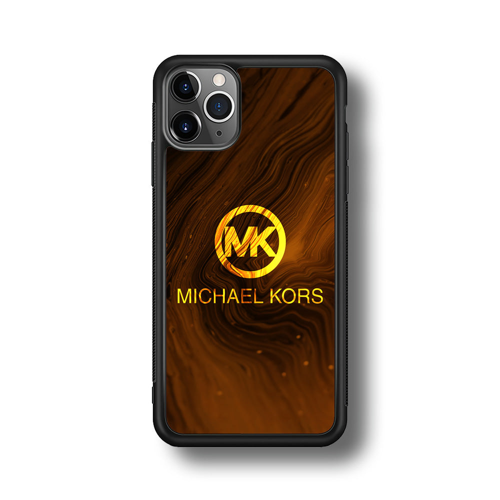 Michael Kors Brown Abstract iPhone 11 Pro Case-Rubber Black (2D Case)-Oxvistore