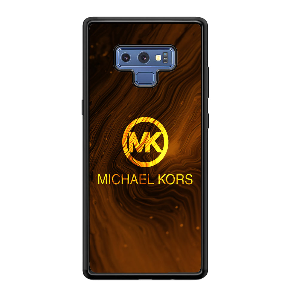 Michael Kors Brown Abstract Samsung Galaxy Note 9 Case-Rubber Black (2D Case)-Oxvistore